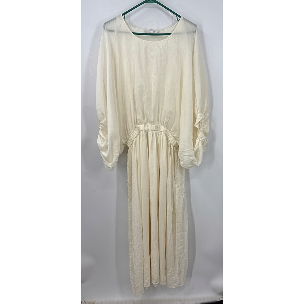 Banana Republic Eliana bohemian Cotton-Silk Dress in a cream ivory color M - Picture 3 of 13